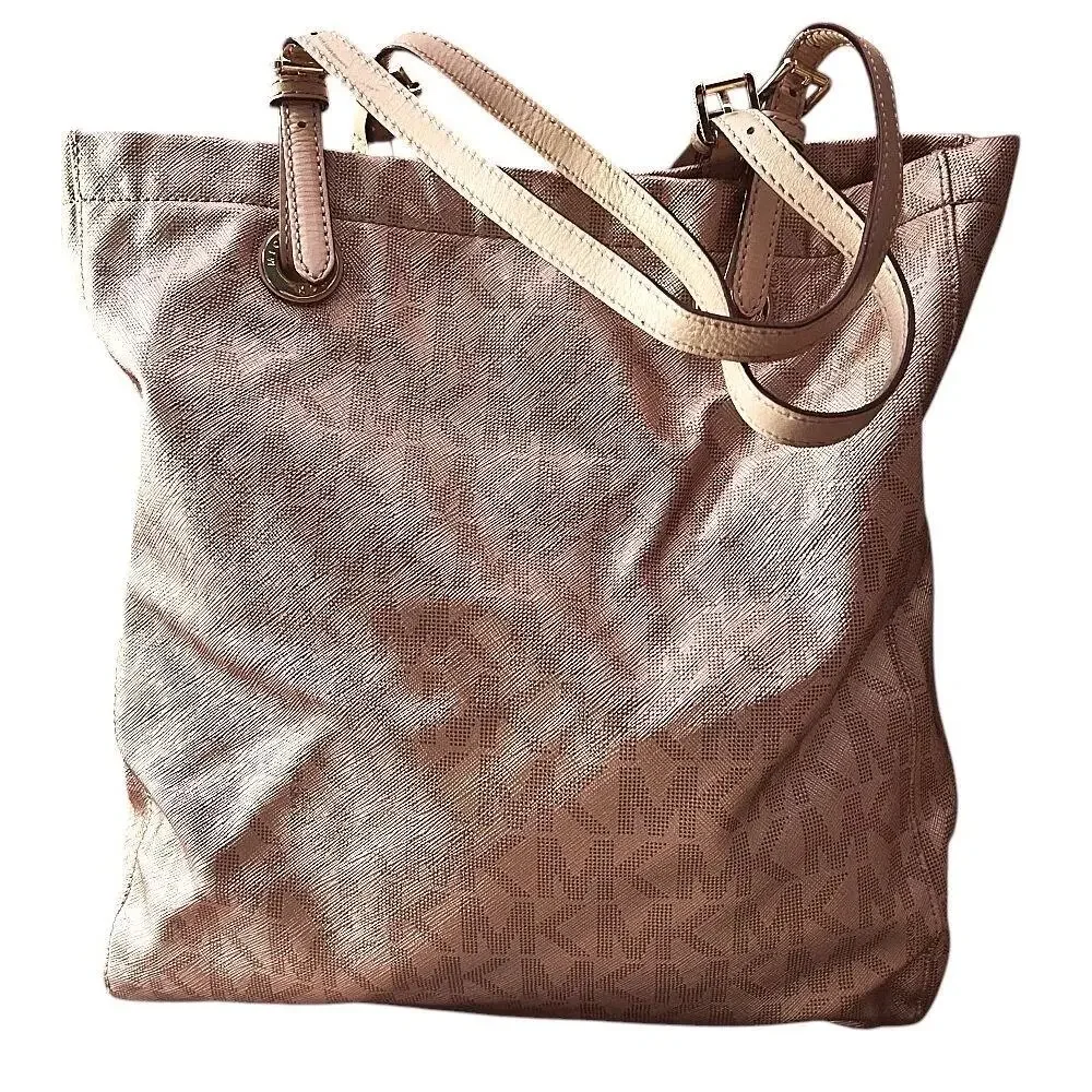 Michael Kors Signature Jet Set North South Rose Gold Large Tote
